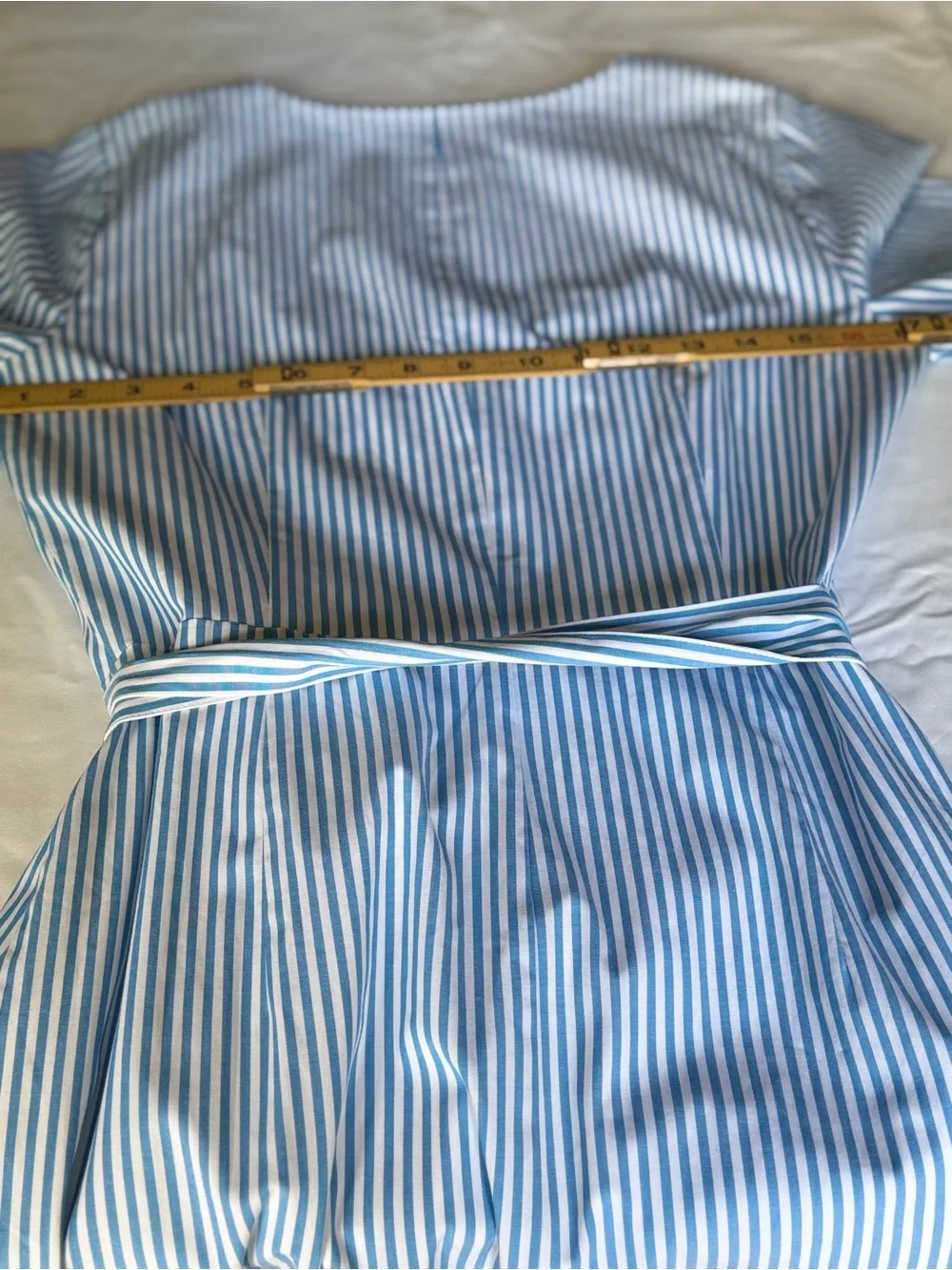 J Crew Blue/White Stripped Wrap Dress Cotton Poplin Size 2